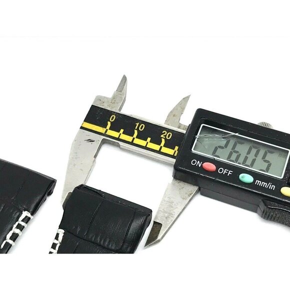 Seiko Men's Watch Replacement Band Black Leather Strap 26mm Lug 8'' - Picture 5 of 8